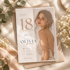 18th Birthday Invitation - Cream & Rose Gold