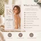 18th Birthday Invitation - Cream & Rose Gold