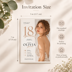 18th Birthday Invitation - Cream & Rose Gold