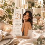 21st Birthday Invitation – Cream & Gold
