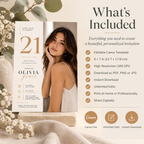 21st Birthday Invitation – Cream & Gold