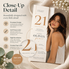 21st Birthday Invitation – Cream & Gold