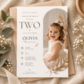 2nd Birthday Invitation - Beige