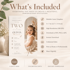 2nd Birthday Invitation - Beige