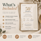 50th Golden Wedding Anniversary Invitation - Cream and Gold