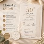 50th Golden Wedding Anniversary Invitation - Cream and Gold