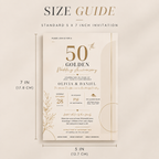 50th Golden Wedding Anniversary Invitation - Cream and Gold