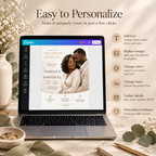 Easy to Personalize: Editing the Anniversary and Wedding Invitation Beige and Gold in Canva