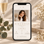 Any Age Birthday Invitation - Beige and Gold