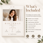 Any Age Birthday Invitation - Beige and Gold
