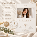 Any Age Birthday Invitation - Beige and Gold