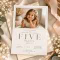 Hero: Little Baby 5 Year Old Party Invite, sweet editable Canva invitation