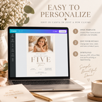 Easy to Personalize: Editing the Little Baby 5 Year Old Party Invite in Canva