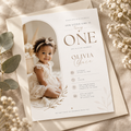 Hero: Little Baby 1 Year Old Party Invite, sweet editable Canva invitation