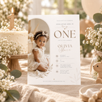 Styled: Little Baby 1 Year Old Party Invite in a cute first birthday party setting