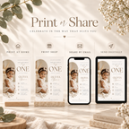 Print or Share: Little Baby 1 Year Old Party Invite, print at home or share digitally