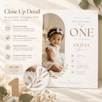 Close-up: Close-up detail of the Little Baby 1 Year Old Party Invite design