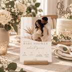 Styled: Baby Shower Invitation Cream and Rose Gold in a soft and charming baby shower setting