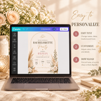 Easy to Personalize: Editing the Bachelorette Party Invitation Beige and Gold in Canva