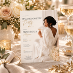 Bachelorette Party Invitation - Cream and Gold