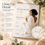 Bachelorette Party Invitation - Cream and Gold