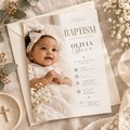 Baptism and Christening Invitation - Cream