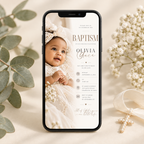 Baptism and Christening Invitation - Cream