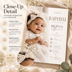 Baptism and Christening Invitation - Cream