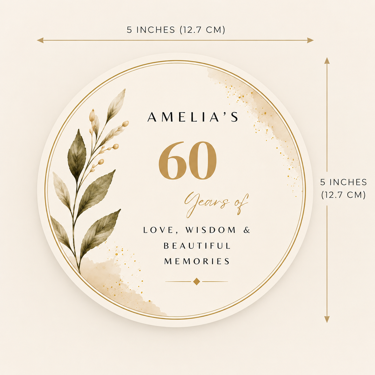 Birthday Cake Topper - Cream and Gold