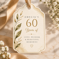 60th Birthday Party Favor Tag Template - Cream & Gold