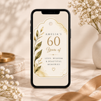 60th Birthday Party Favor Tag Template - Cream & Gold