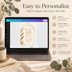 60th Birthday Party Favor Tag Template - Cream & Gold