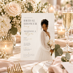 Bridal Shower Invitation - Beige & Gold
