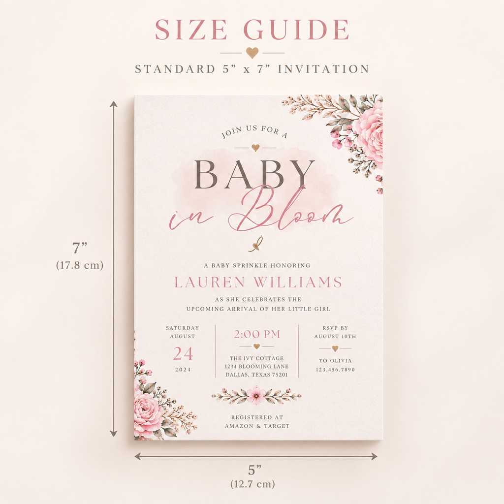 Floral Feminine Baby Sprinkle Invitation