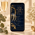 New Year’s Eve Black Tie Invitation – Navy Gold Silver