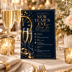 New Year’s Eve Black Tie Invitation – Navy Gold Silver