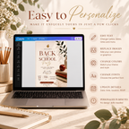 Easy to Personalize: Editing the Back To School Party Invitation Burgundy and Cream in Canva
