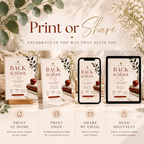 Print or Share: Back To School Party Invitation Burgundy and Cream, print at home or share digitally