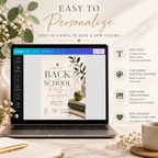 Easy to Personalize: Editing the Back To School Party Invitation Sage and Cream in Canva