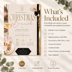 Christmas Brunch Invitation - Cream & Rose Gold