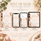Christmas Brunch Invitation - Gold Cream & Blush