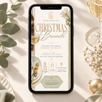 Christmas Brunch Invitation - Gold & Pale Green