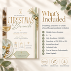 Christmas Brunch Invitation - Gold & Pale Green