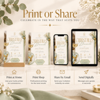 Christmas Brunch Invitation - Gold & Pale Green