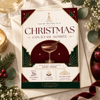 Christmas Party Invitation Cocktail Soiree - Green & Gold