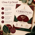 Christmas Party Invitation Cocktail Soiree - Green & Gold