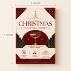 Christmas Party Invitation Cocktail Soiree - Green & Gold
