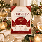 Christmas Party Invitation Cocktail Soiree - Red & Creme