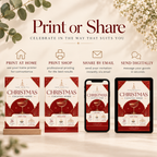 Christmas Party Invitation Cocktail Soiree - Red & Creme