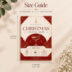 Christmas Party Invitation Cocktail Soiree - Red & Creme